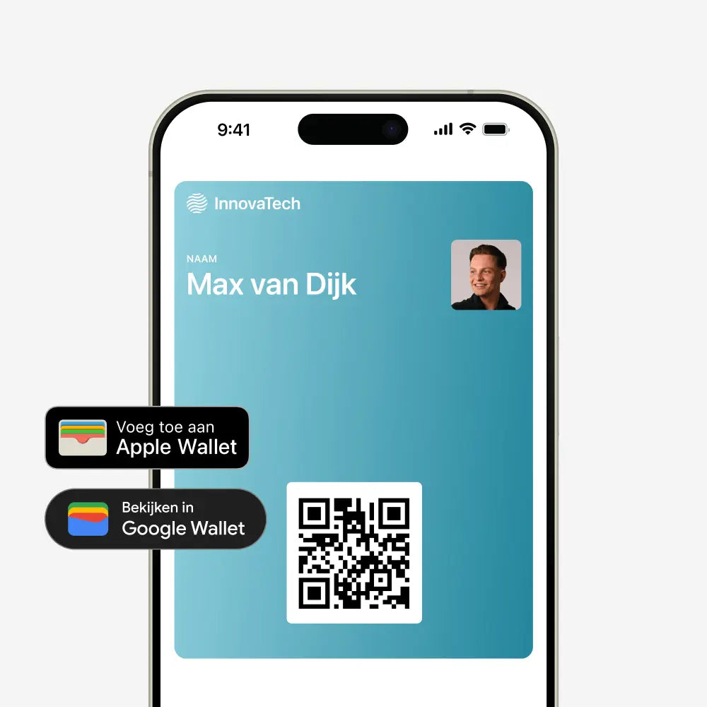 Cnnect digitale NFC-visitekaart voor Apple Wallet en Google Wallet.
