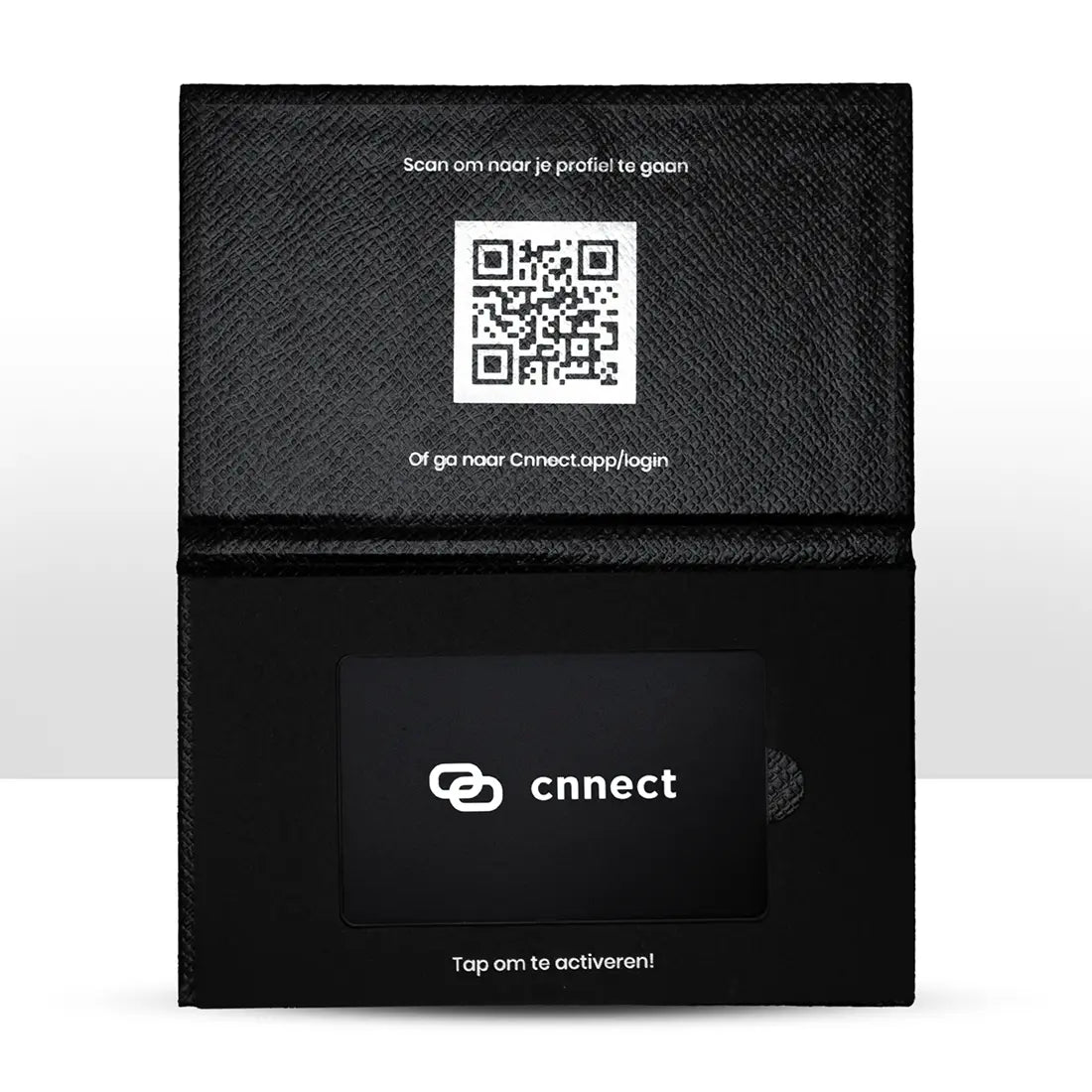 Cnnect NFC visitekaart met hoes en QR code