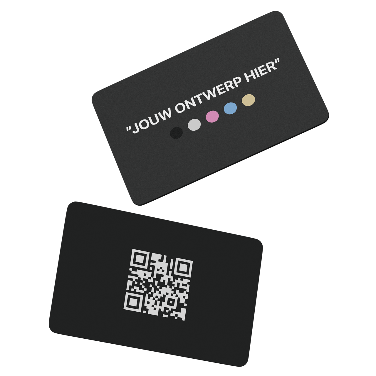 Cnnect NFC_visitekaarten boven elkaar met eigen ontwerp.